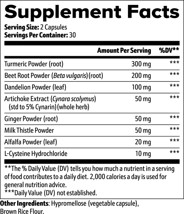 Liver Support Supplement Facts